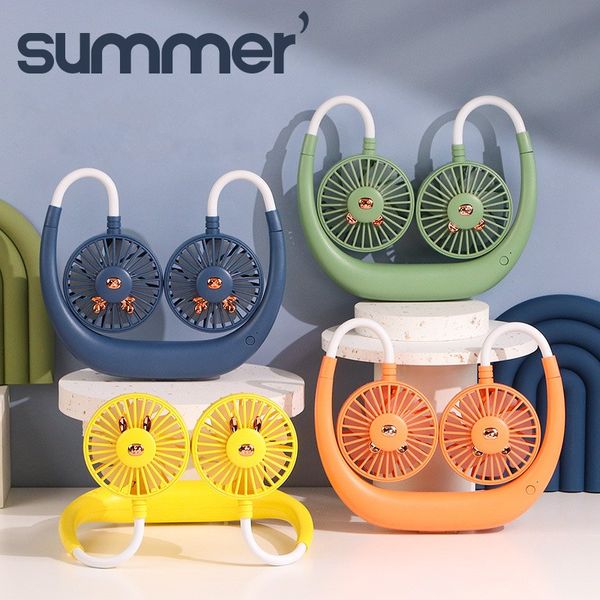 Tragbarer Sport-Halsventilator 1200 mAh wiederaufladbarer USB-Halsventilator Hands-Free Fashion Mini Portable Folding Fans