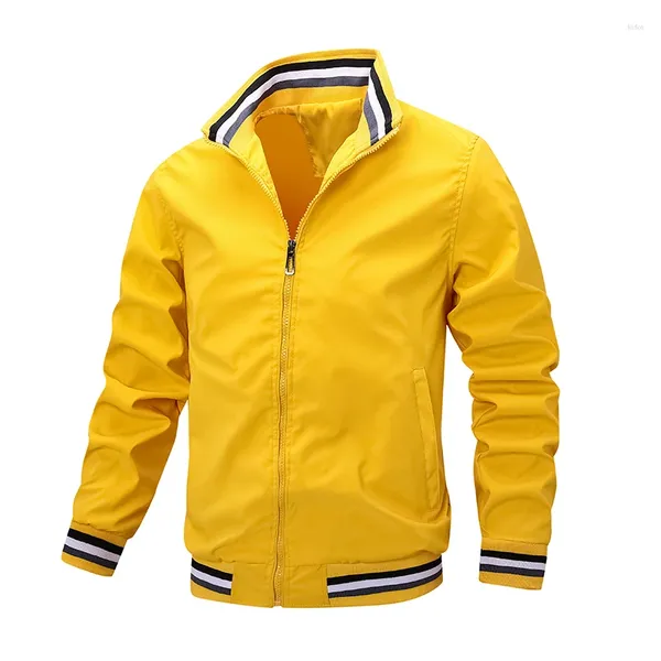Мужские куртки, повседневная куртка с воротником-стойкой, осенняя модная трендовая рабочая одежда, верхняя одежда, бейсбольная форма для подростков, двустороннее пальто