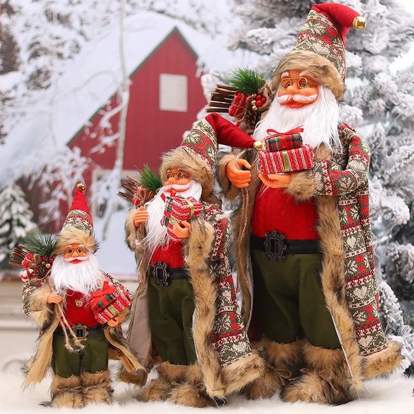 Decorazioni natalizie Grande bambola di Babbo Natale 60 cm Bambola di Natale Anno 2024 Regalo Decorazioni di buon Natale per ornamenti per la casa Natal Navidad 231122