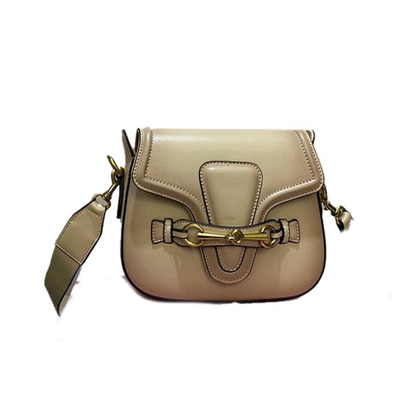 Designer-Tasche Stilvolle Retro-Umhängetasche Damentasche Satteltasche Schultertasche mit breitem Riemen