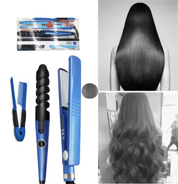 Alisador de cabelo modelador de cabelo ajuste temperatura cerâmica turmalina iônico plana curling ferro profissional estilo conjunto ferramentas