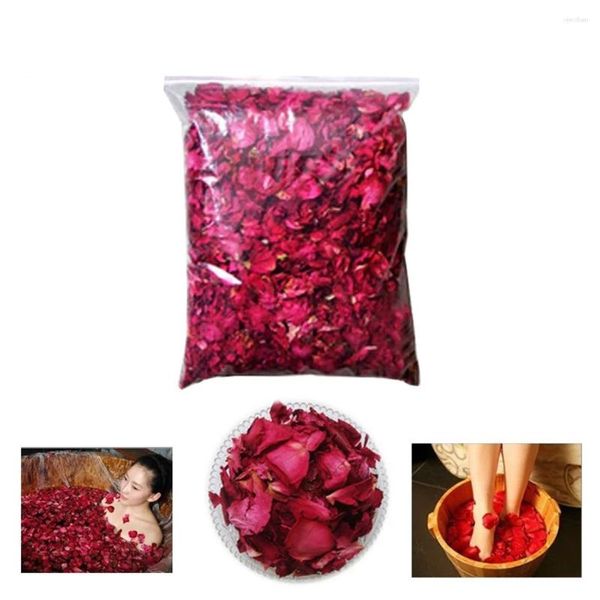 Flores decorativas secas flor natural pétala pétalas de rosa para banho casamento confetes saquinhos artesanato acessórios pé