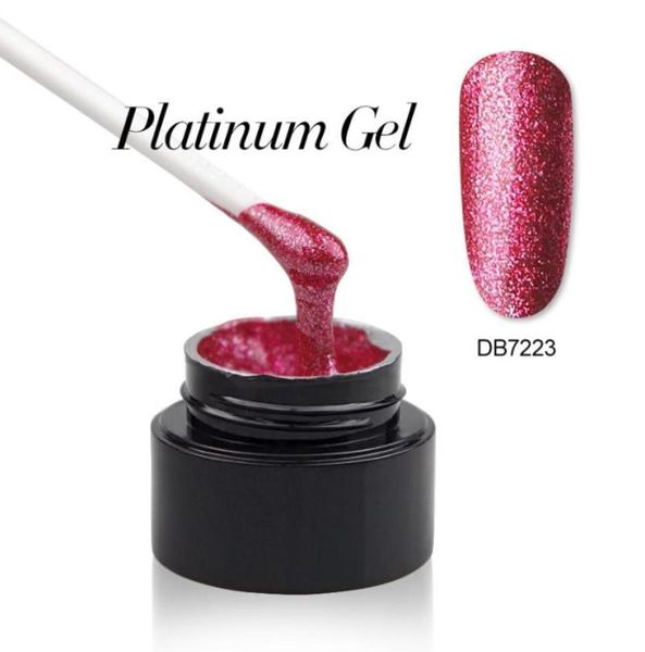Гель-лак для ногтей UVx5cx5cLED Soak Off Гель-лак для ногтей Shinning Glitter Shimmer Platinum Varnish1007083