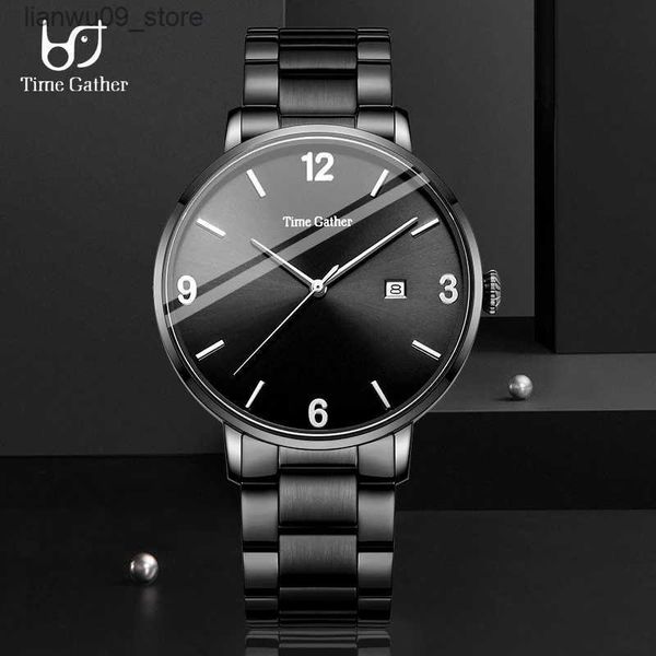 Relógios de pulso Time Gather Watch moda masculina relógios mecânicos tendência simples com relógios de presente Dia dos Namorados presente namoradosQ231123