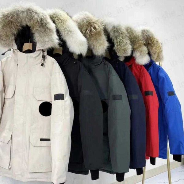 Casacos de designer para baixo jaqueta masculina canadense para baixo inverno quente casaco feminino à prova de vento bordado alfabeto rua wear casual casaco masculino
