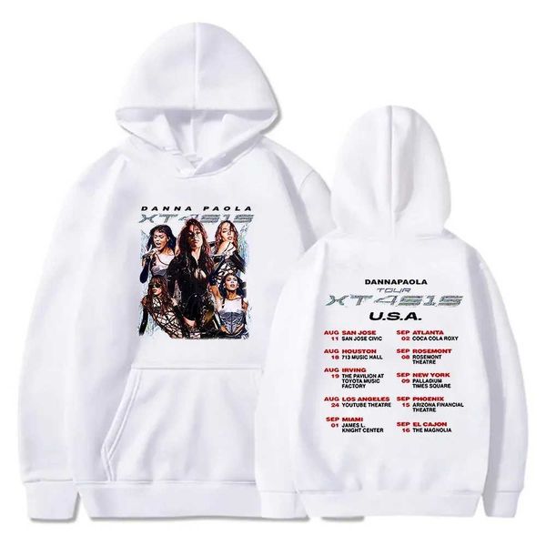 Moletom com capuz masculino Danna Paola XT4S1S Hoodie 2023 EUA Tour Merch Moda Manga Longa Streetwear Homens Mulheres Moletom Com Capuz Hip Hop Roupas XQQC