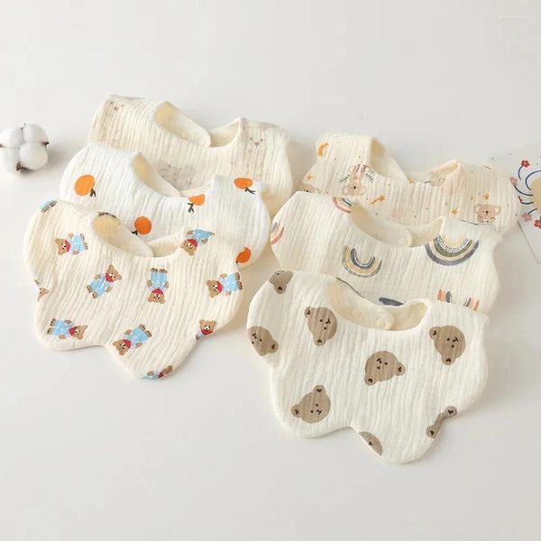Papi papite in stile coreano garza di cotone per alimentare bavagie estate per bambini petali stampare asciugamano di saliva nata da bambino burpblo