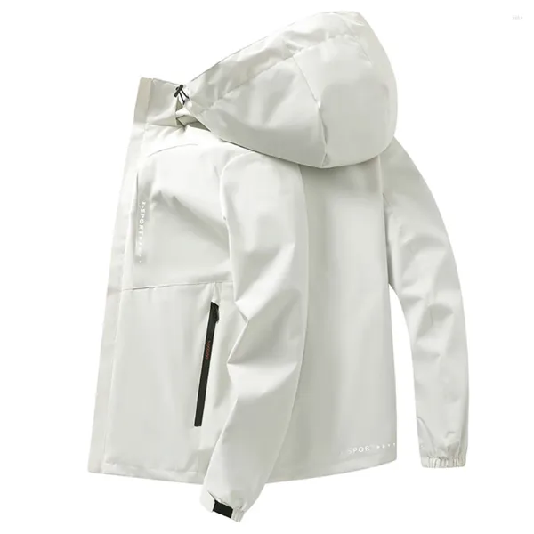 Erkek Ceketler Koodao Erkekler için Spor Moda Açık Hava Kapüşonlu Pol Polyester İlkbahar ve Sonbahar Beyaz/Siyah/Gri/Kırmızı/Mavi