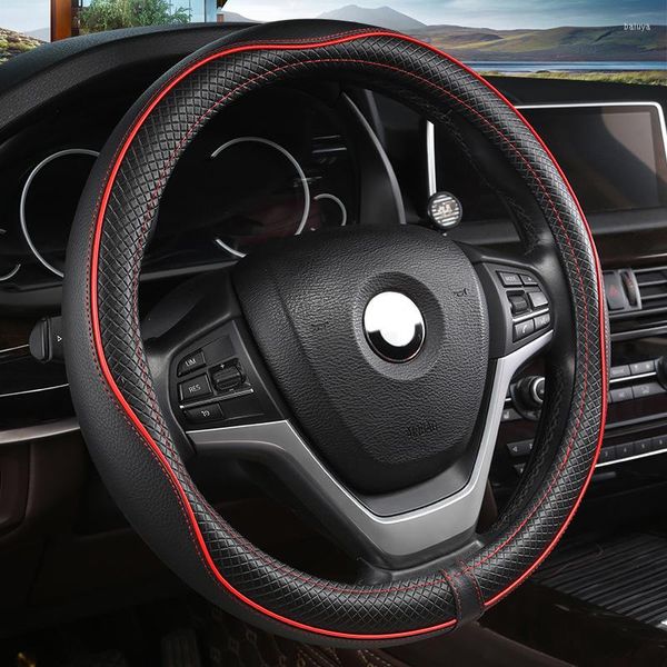 Cubiertas del volante Cubierta del coche Universal Antideslizante Durable Protector de cuero Vehículo Auto Decoración interior