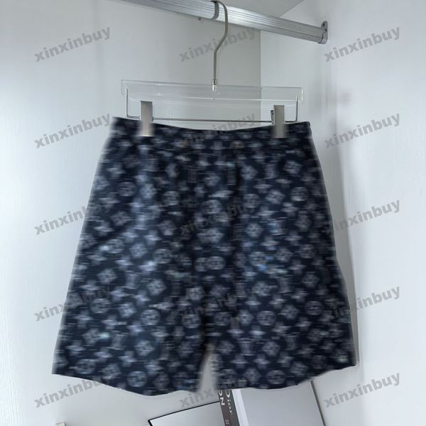 Xinxinbuy Homens Mulheres Designer Shorts Pant Céu Estrelado Carta Impressão Primavera Verão Marrom Branco Preto Cinza M-3XL