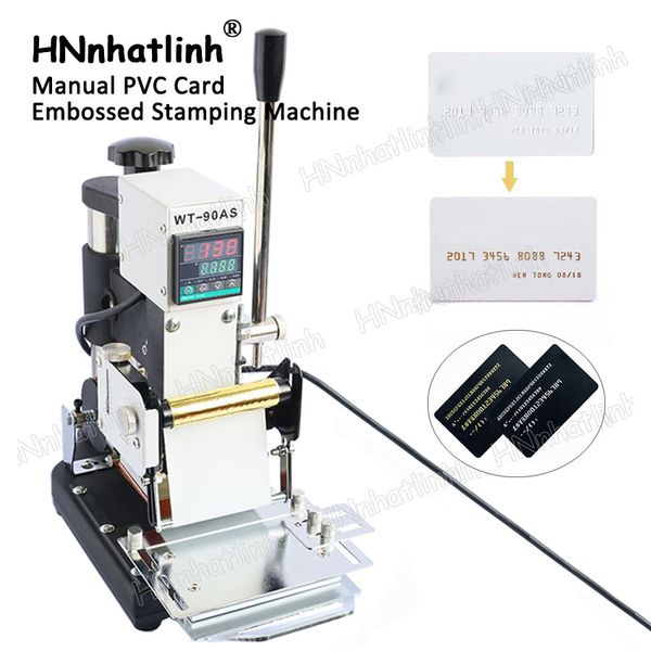 Apparecchiature industriali 220V/110V Display LCD Manuale Stampaggio a Caldo Macchina Carta Ribaltabile Macchina di Goffratura Per ID PVC Carte di Plastica