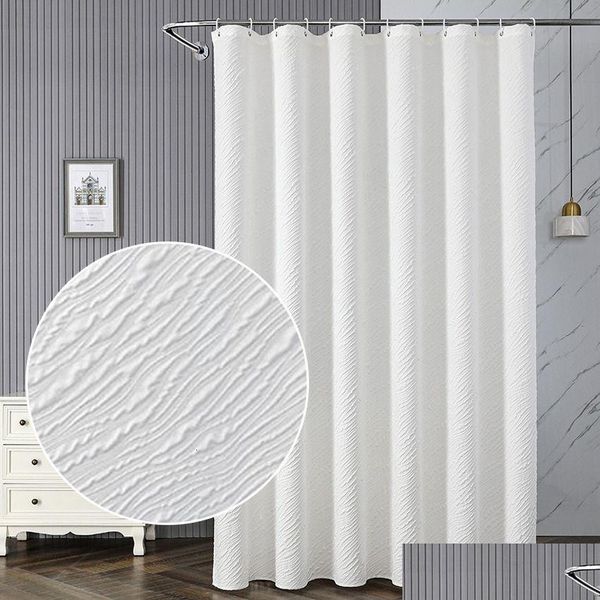 Duschvorhänge Duschvorhänge Polyester Wasserdichter Vorhang Haushalt Badezimmer Insation Cortinas Rideau De Douche Drop Delivery Home Dhabk