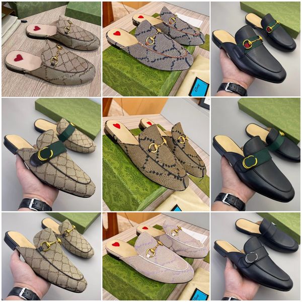 G Slippers Designer Slides Guxci Gussie Lazy Princetowns Montas MULES CLÁSSICAS MULHERES AUTRO