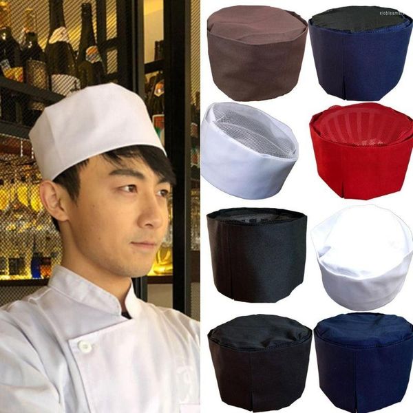 Berretti Uomini traspiranti Donne Cappello da cucina Ristorante Cucina Catering Chef Berretto piatto Lavoro Mesh Top Teschio