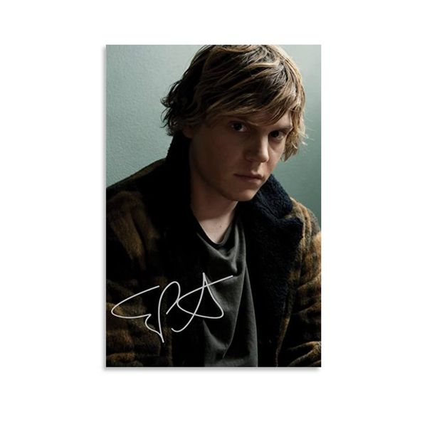 Wandposter zum Aufhängen, vertikales Foto, Evan Peters, Wandkunst, Leinwand, mit Postern