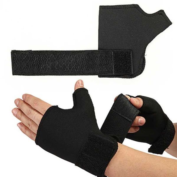 Equipamento de proteção 2 peças luvas de boxe macias respiráveis ajustáveis suporte para luva de meio dedo universal pulso palma polegar cinta guarda envoltório proteção HKD231123