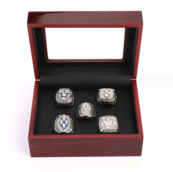 Três anéis de pedra 5 peças 1971 1977 1992 1993 1995 Cowboys Championship Ring Tamanho 11 Lembrança Homens Fan Presente Atacado Drop Delivery Jewel Dhxhf