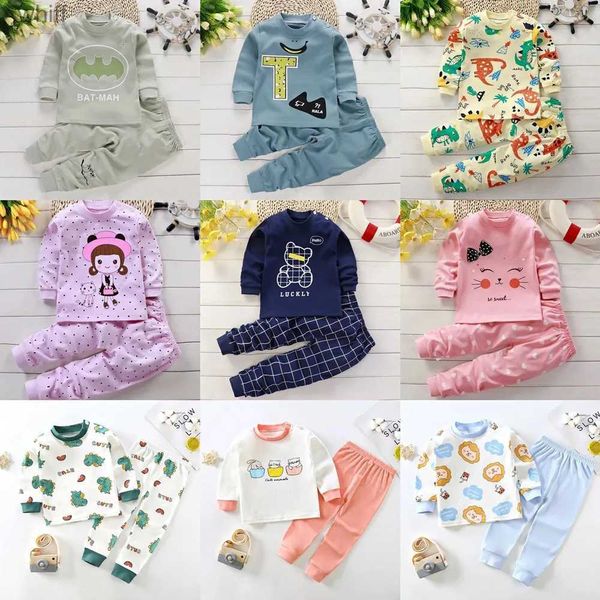 Asciugamani Accappatoi 2022 Primavera Autunno Bambino Infantile Pigiama Pigiama Abbigliamento Completo Bambino Bambino 3 mesi a 4 anni Casa coperta Costume Set CottonL231123