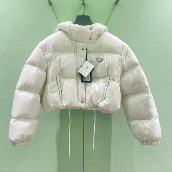 Jaqueta conversível de parkas feminina para mulheres designers acolchoados casaco curto de inverno de inverno mangas destacáveis ​​V4LU