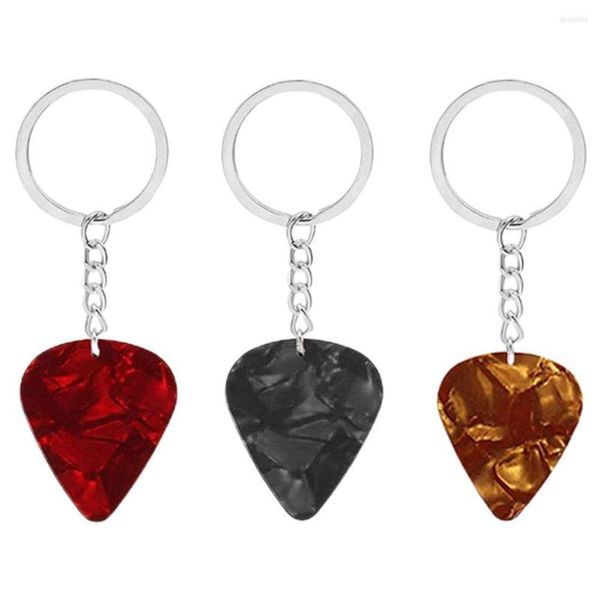 Keychains Guitar Pick Keychain Heart Triangle Cellulóides Escolher Keyring Men Mulheres Moda Moda Pingents Acessórios Presente