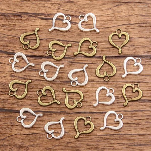 Charms 30 Stück 14 x 18 mm Metalllegierung Hohlherz Anhänger für Schmuckherstellung DIY handgemachtes Handwerk 2023 Produkt Großhandel