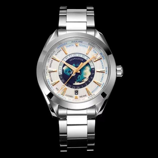 Мужские часы Omega Overmaster Time BP Factory World, калибр 8938 с сапфировым стеклом с двойным покрытием, мировое время, индивидуальная регулировка деталей с ЧПУ, полированный циферблат, трехмерный экс.