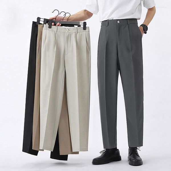 Herren Hosen Frühling Sommer Anzug Männer Schlanke Arbeit Elastische Taille Weiche Formale Hose Männlich Korea Schwarz Grau Markenkleidung Plus Größe 40 42