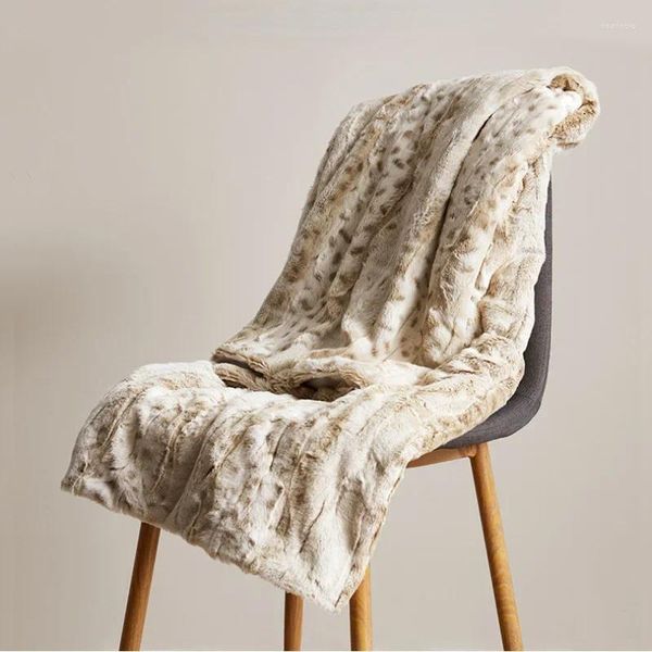 Cobertores engrossados branco leopardo impressão cobertor inverno dupla camada nap capa quente lance para sofá cama xadrez coraline fofo viagem