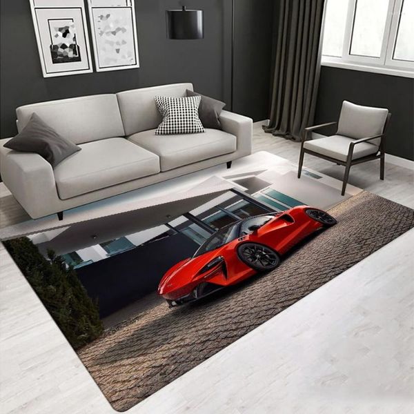 Teppiche Road Racing Room Rug Sportwagen 3D-Druck Großer Teppich für Schlafzimmerdekoration Nordic House Floor Mat Living