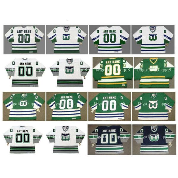 Personalizzato Hartford VINTAGE GH Whalers NEW ENGLAND WHALERS Personalizzazione Maglie da hockey su ghiaccio Ed Qualsiasi Nome Numero Taglia S-XXXXL raro