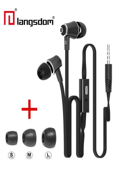 Orijinal Langsdom JM21 İPhone 6 6S için MIC Super Bass Kulaklık Kulakbazı