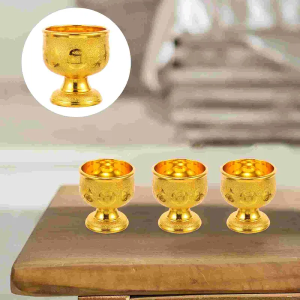 Copos descartáveis canudos 6 pçs tigela de meditação prática para buda água oferecendo copo desktop budismo pp plástico decorativo doméstico