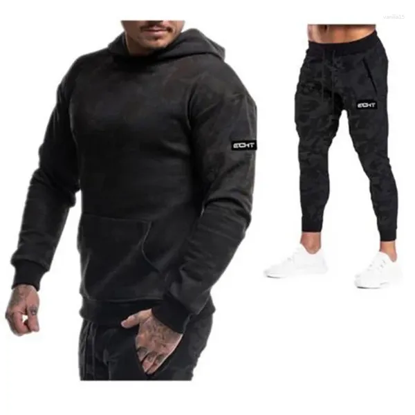 Tracksuits dos homens 2023 Outono Inverno Running Set Homens Ternos Esportivos Hoodies Calças Conjuntos Moletom Sweatpants Sportswear Ginásios Fitness Tracksuit