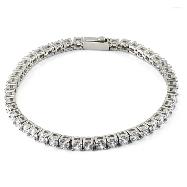 Correntes Umcho Titanium Steel Single Row Zircon Tennis Ball Chain Colar para Mulheres Casamento Noivado Aniversário Festa Moda Jóias