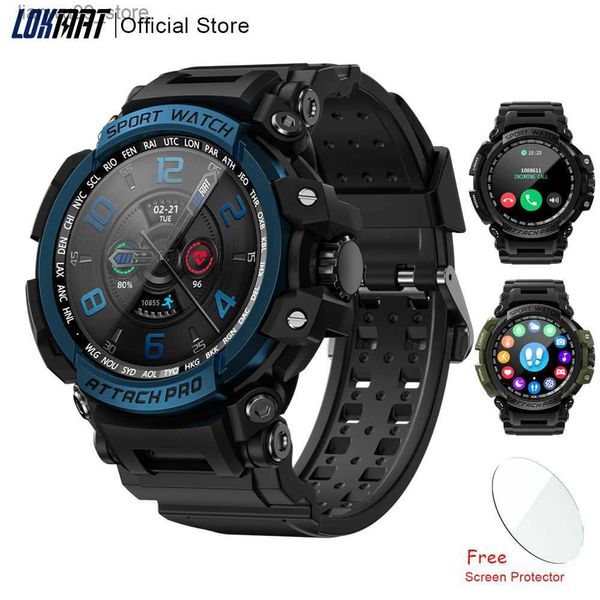 Orologi da polso LOKMAT Brand New ATTACK Pro Sport Smart Watch Chiamate Bluetooth Orologi 5ATM Impermeabile Fitness Tracker Cardiofrequenzimetro 2023Q231123