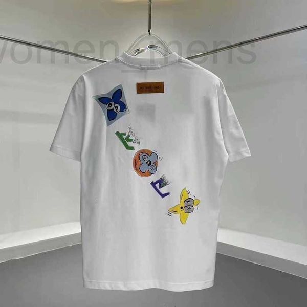 Herren Plus T-Shirts Polos Designer Sommer Neue Modemarke Cartoon Vierblättriges Gras Drucken Halbarm Vielseitiges Netz Rot Reine Baumwolle Rundhals-T-Shirt für Männer Frauen OHST