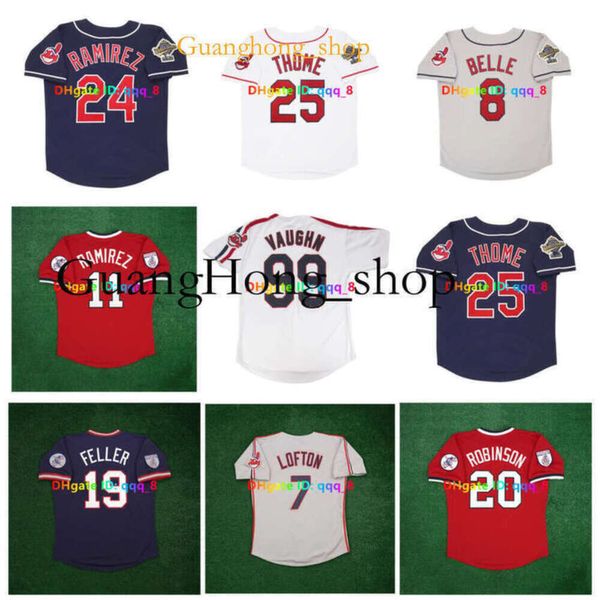 guanghong Manny Jim Thome Ricky Vauguanghong n Throwback Indian Baseball Jersey 1995 World Series Jose Ramirez Kenny Lofton Albert Belle Frank Rare