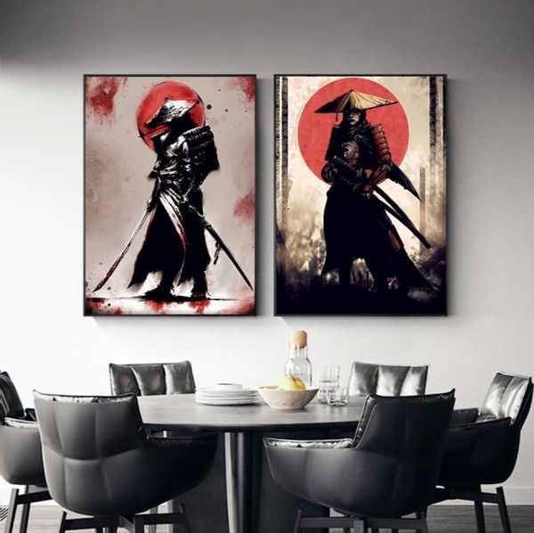 Japanisches Samurai-Wandbild, antikes Ukiyoe-Krieger-Wandkunst-Poster, Gemälde für Wohnzimmer, Heimdekoration 2180194