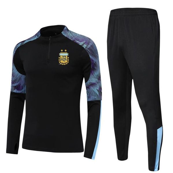 Argentina seleção nacional de futebol crianças tamanho 4xs a 2xl conjuntos de treino de corrida dos homens ao ar livre kits casa jaquetas calça esportiva 285w