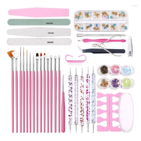 Nail Art Kits 1Set Arquivos Buffer Sanding Kit Cuticle Pusher Cortador Removedor de Pele Morta