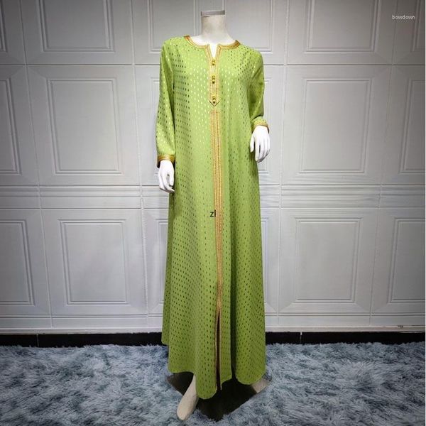 Vestidos casuais vestido árabe abaya for feminino sfifa trança acabamento marroquino cafta sol solto dubai dubai Oriente Médio Islã Muçulmano Kaftan 2023