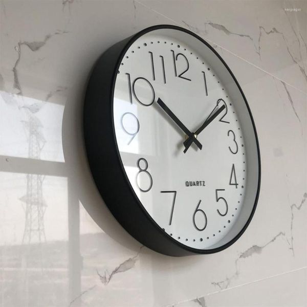 Relógios de parede Relógio montado na parede Soldição de execução de estilo simples redonda redonda precisa sala de estar em casa el alarmes ornament