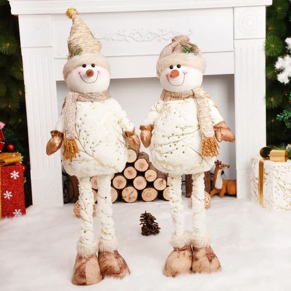 Decorazioni natalizie 1 pz Babbo Natale retrattile in piedi/pupazzo di neve/renna Figurina di bambola di Natale Ornamenti per l'albero di Natale Regali di Natale per bambini 231122