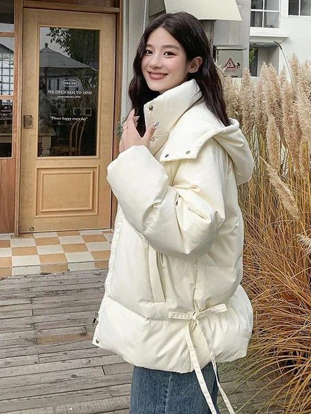 Женские тренчи, свободное пуховое пальто с хлопковой подкладкой, зима 2023, женское тонкое короткое стеганое пальто больших размеров.