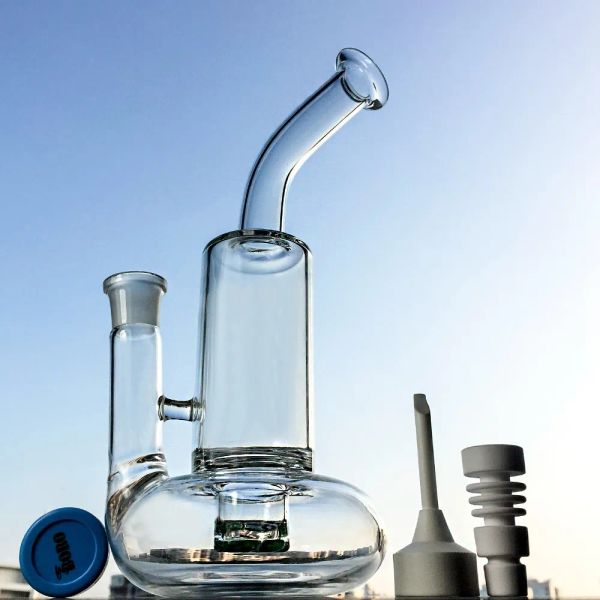 Tornado Perc Bong Boje Basis Dab Rig Tornado Wasserpfeife Turbinenscheibe Glasbong Ölplattform mit Keramiknagel und Vergaserkappe BJ