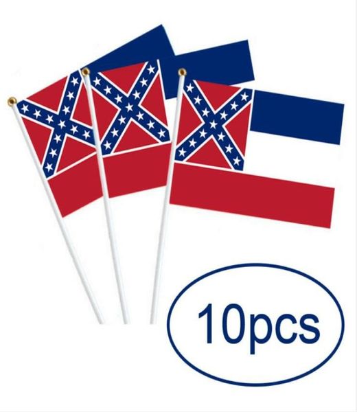 Bandeira Nacional Estado Do Mississippi Bandeira Mão Poliéster EUA Bandeira Dos EUA Dois Lados Impressos Bandeira De Poliéster Estados Unidos Southern Unite Fl3043742