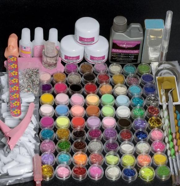 Kit per nail art Kit completo per unghie in acrilico Set manicure Decorazione Polvere Glitter Forniture per strumenti professionali9470678