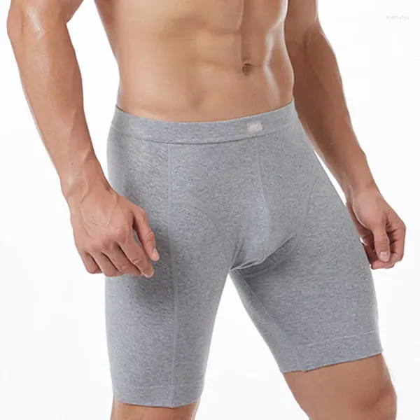 Cuecas masculinas longas boxer shorts modal deslizamento roupa interior fitness apertado esportes sexy bugle bolsa troncos calzoncillos boxers