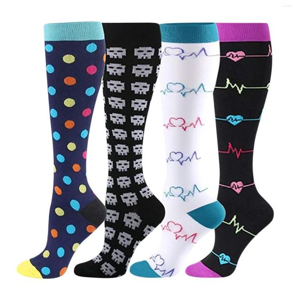 Sportsocken Kompressionsstrümpfe 4 Paar pro Set Unisex Lot beugt Krampfadern vor