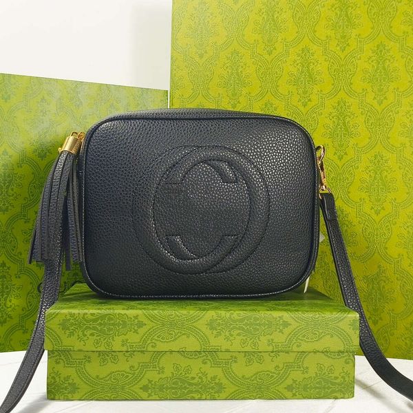Moda sıcak lüks tasarımcılar püsküllü çanta çanta kadın deri soho disko omuz saçaklı messenger cüzdan tasarımcı crossbody çanta cüzdan siyah